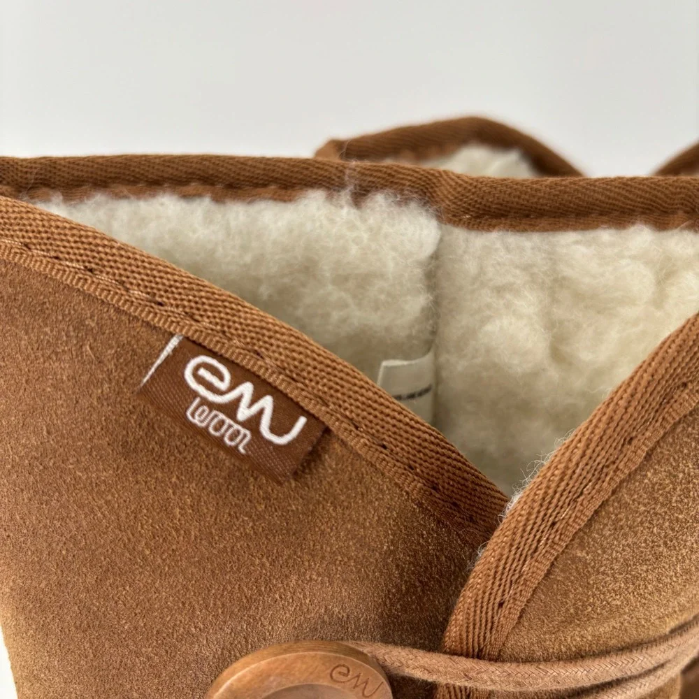 EMU Australia Womens Boots Size 9 Brown Suede Wool Lined Button Merino Cozy Wam‎